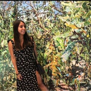 Black and white floral slit dress with tie straps and bow detail